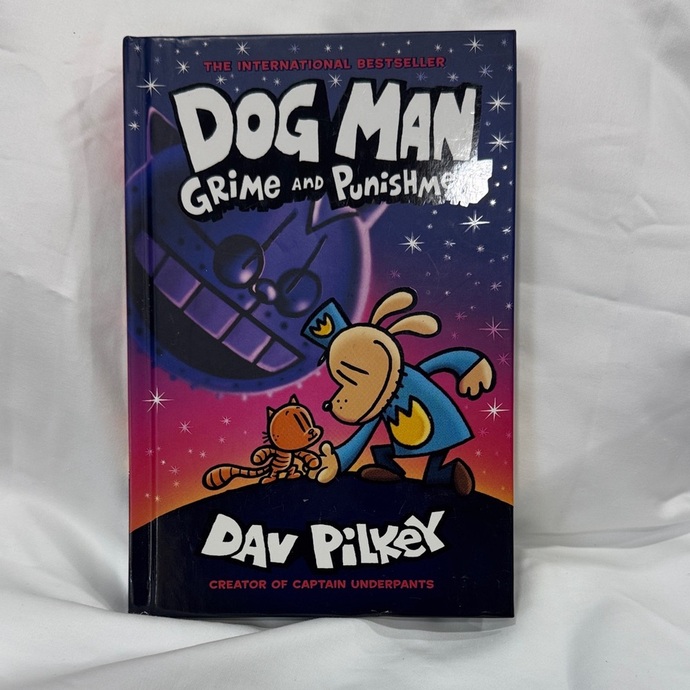 Scholastic Dog Man Grime and Punishment Hardcover - Purple, Pink, Blue